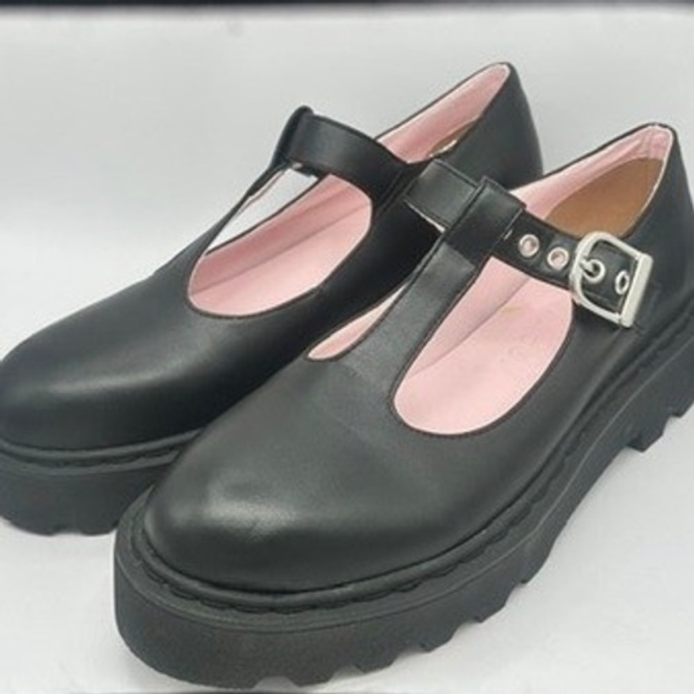 Current Mood Black Chunky Mary Jane Platform Shoes 9 - Picture 7 of 10